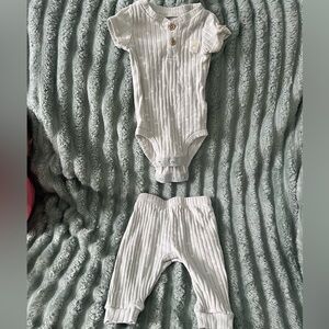 3mos Huggies love&hugs ribbed Baby Bodysuit & Pants Set - Light mint